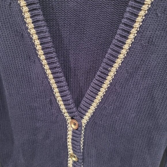 Juicy Couture y2k navy gold trim cardigan - Picture 4 of 10